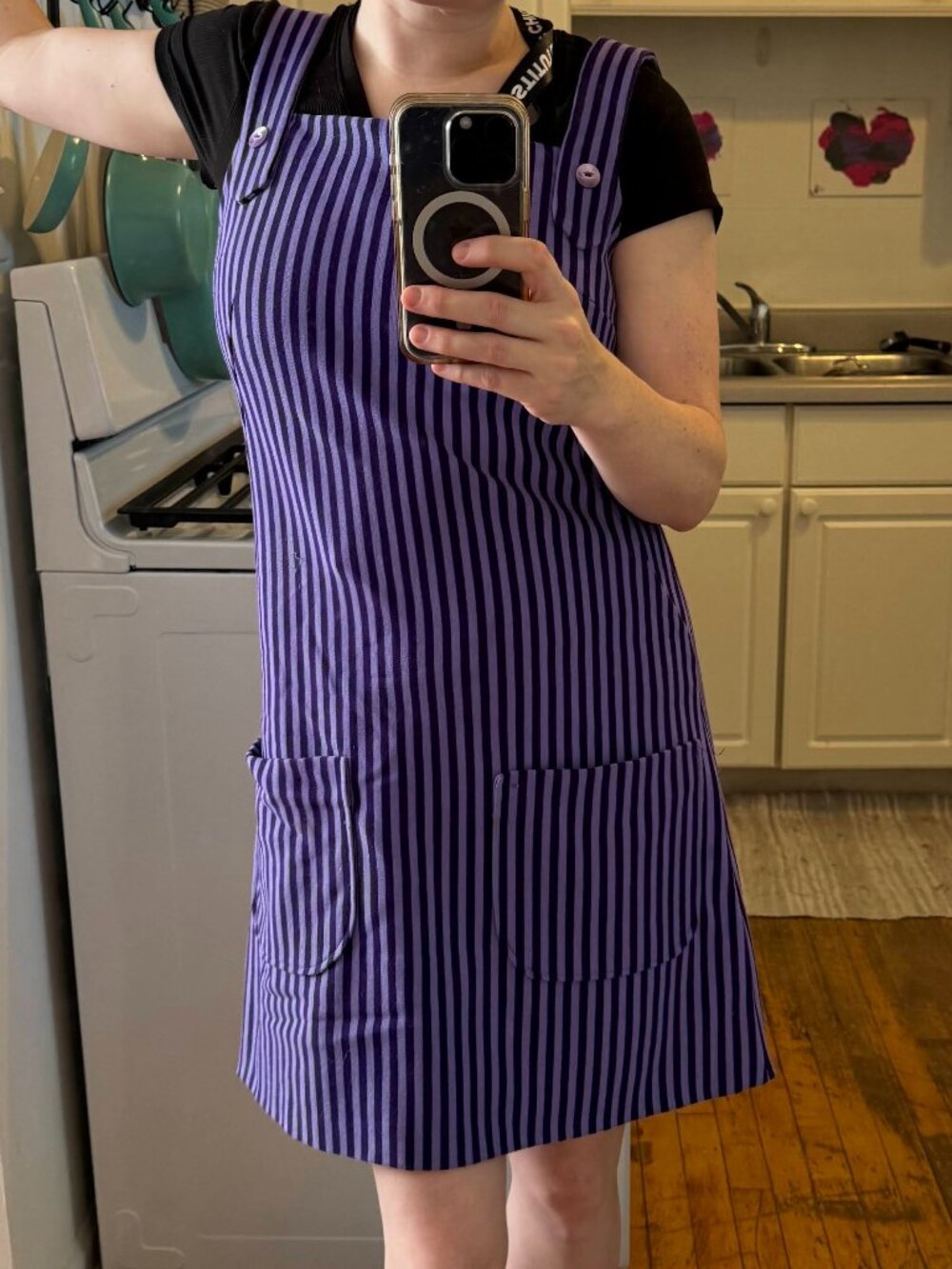 Vintage Purple Striped Wool-blend Jumper Dress Sz Medium